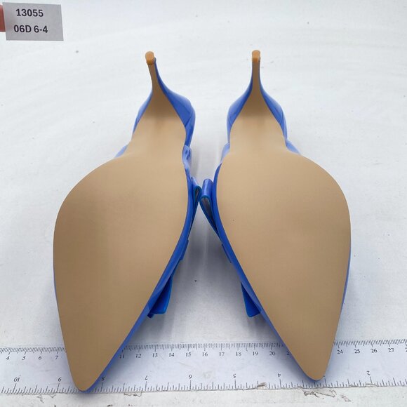 YDN Sky Blue Stiletto Heel Bow Pointed Toe Slingback Slip on Sandals Dress Shoes - Picture 7 of 8